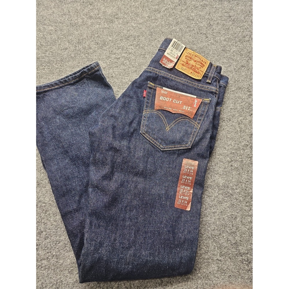 Levis 517 Jeans Men 33 X 34 Blue Rigid Denim Bootcut Western Rodeo NWT
